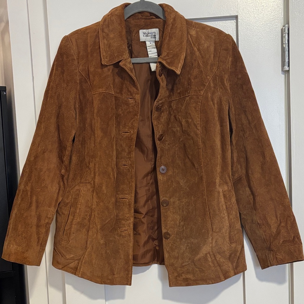Style & Co. Brown Suede Jacket